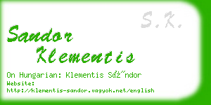 sandor klementis business card